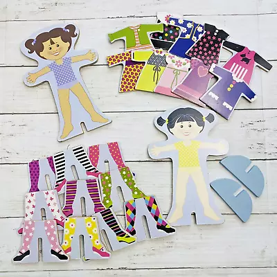 Melissa & Doug Tops And Tights Magnetic Dress-Up Wooden Dolls • $15