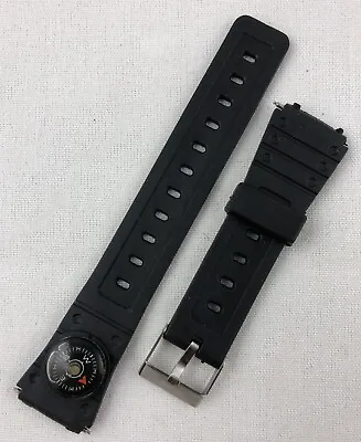 Kreisler Compass Sport Strap Black Rubber Vintage Watch Band K-20 18mm Casio NOS • $14.95