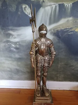 26  Knight Figurine Medieval Armor Sword Statue Figure Metal Concave Back • $69.99