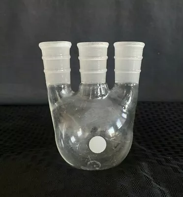 Laboratory Glass 300mL 3-Neck Vertical Reinforced Round Bottom Flask 24/40 Joint • $19.49