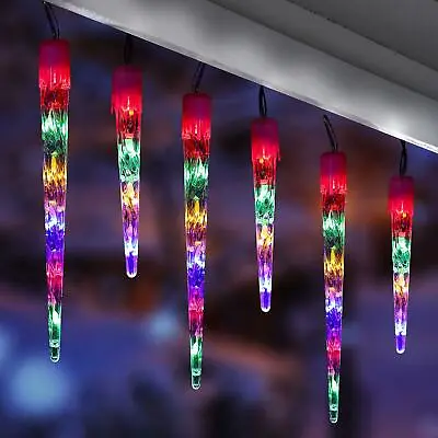 Christmas Lights 100 Led Multi Colour Frozen Icicle Fairy String Light Xmas New • £14.95