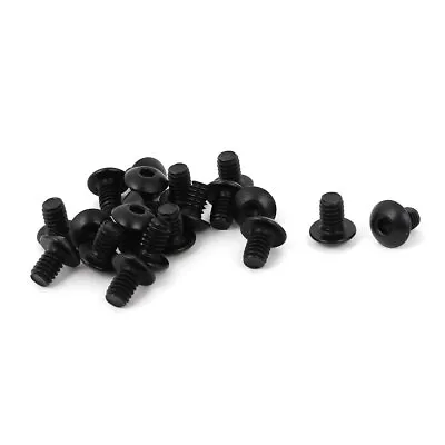 8#-32 X 1/4  10.9 Alloy Steel Hex Socket Button Head Machine Screws Black 20 Pcs • £6.29