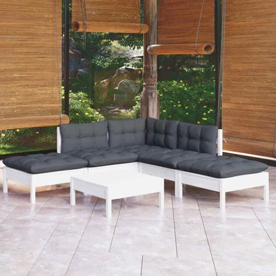 $734.99 • Buy Garden Lounge Set Outdoor Sofa Furniture Wooden Patio Setting 6 Piece VidaXL