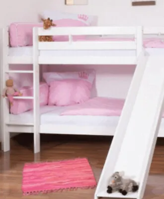 £120 • Buy Kids Bunk Bed 2 Beds With Slide And Ladder Wooden Bed