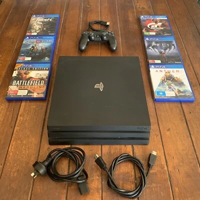 $355.46 • Buy Sony PlayStation 4 Pro PS4 1TB Console Black CUH-7002B With Controller & 6 Games