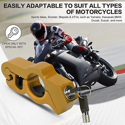 Motorcycle Handlebar Lock Anti-Theft Grip Throttle Security Bike Scooter ATV US • $13.49