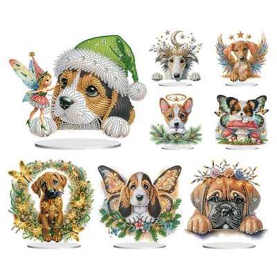 5D DIY Round+Special Shape Desktop Diamond Dog Art Kits Corgi Home Xmas Decor AU • $18.16