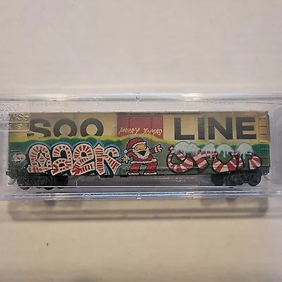 N Scale Micro Trains  Merry Christmas  SOO Weathered  & Graffiti 038 44 440 • $40