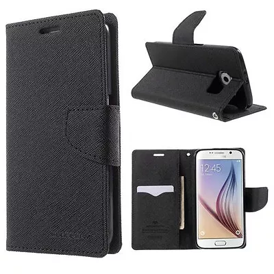 Korean Mercury Fancy Diary Wallet Case Cover For Samsung Galaxy S6 - Black • $12.95