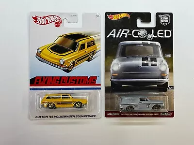 Hot Wheels Air-cooled/flying Customs Custom '69 Volkswagen Squareback Lot Of 2 • $18.99