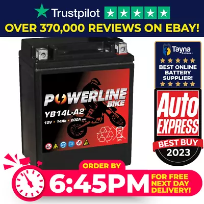 Powerline YB14L-A2 AGM Battery Triumph Daytona 750 • £36.08