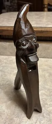 Vintage Carved Wood Nutcracker  Gnome Design Face • $7.99