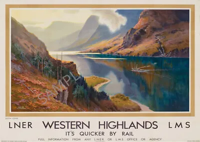 Loch Long Western Highlands Scotland LMS LNER Railway Vintage Poster  Print • £5.99