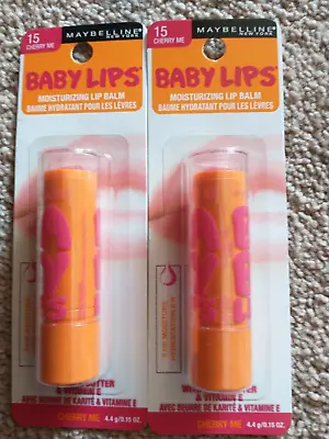 2 Maybelline Baby Lips Moisturizing Lip Balm #15 CHERRY ME W/ Shea Butter Vit. E • $10.99