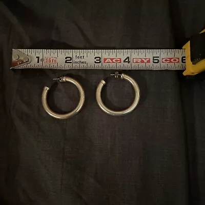 Ed Levin Sterling Silver 1.5 Inch Hoops Rare Htf • $200