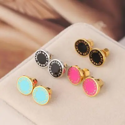 Marc Jacobs Enamel Beautiful Glaze Letter Round Brand Geometric Earrings • $24.89