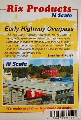 Rix Products N 50' Highway Overpass | 151 • $8.99