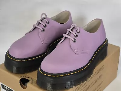 Dr Martens 1461 Quad II Shoes UK Size 8 Lilac 3 Eye Platform Unisex New Pisa • £90