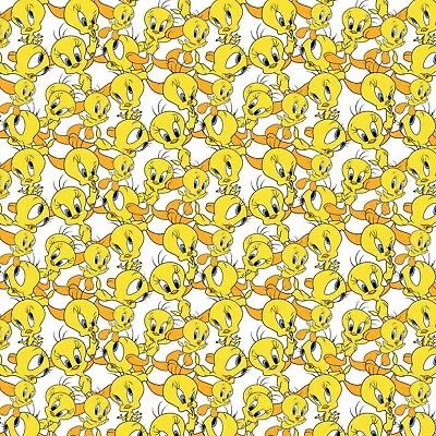 $10.50 • Buy BTY Looney Tunes Tweety Expressions Cutie Bird White Cotton Fabric By The Yard