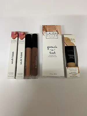 Laura Geller 4 Piece Quench N Tint Medium Foundation + Concealer + Lipgloss • £15.75