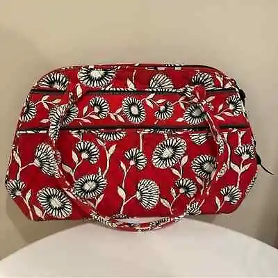 Vera Bradley Red Deco Daisy‎ Shoulder Handbag Purse • $24.99