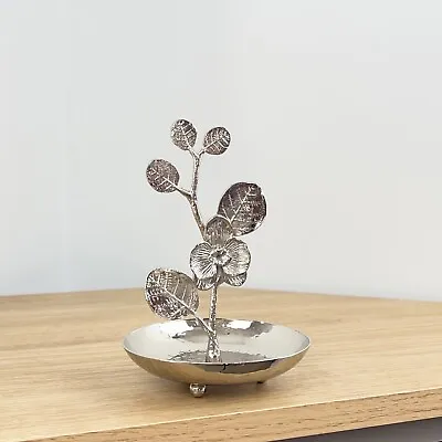 Jewellery Hanger Stand Trinket Dish Organiser Display Box Tray Tree Ring Silver • £16