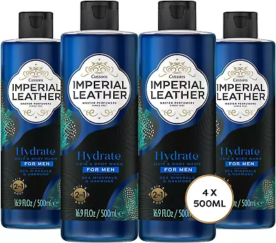 Imperial Leather Hydrate Men Shower Gel 2In1 Hair And Body Wash Sea Minerals An • £12.90