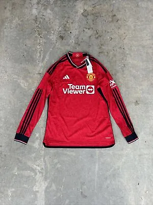 Adidas Manchester United Home Soccer Long Sleeve Jersey 2023 2024 Authentic • $67