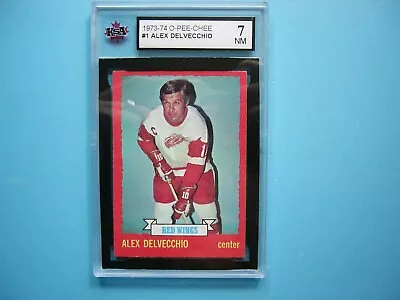 1973/74 O-pee-chee Nhl Hockey Card #1 Alex Delvecchio Ksa 7 Nm Sharp!! 73/74 Opc • $59.99