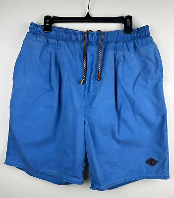 Vtg OP Ocean Pacific Cotton Shorts 80s 90s Pull On Drawstring Blue Logo Retro XL • $15.85