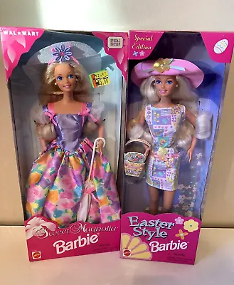 $24.99 • Buy Barbie Easter Style & Sweet Magnolia Doll Vintage 1996 97 Lot 2 Basket Umbrella
