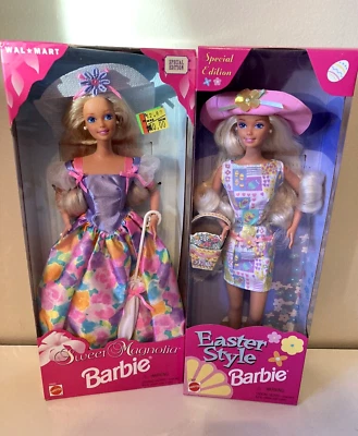 $24.99 • Buy Barbie Easter Style & Sweet Magnolia Doll Vintage 1996 97 Lot 2 Basket Umbrella