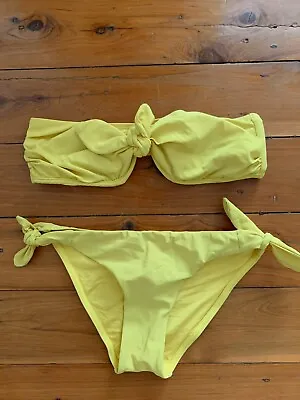 Zimmermann Bandeau Bikini Tie Side Lemon Yellow Size 0. NWOT • $50