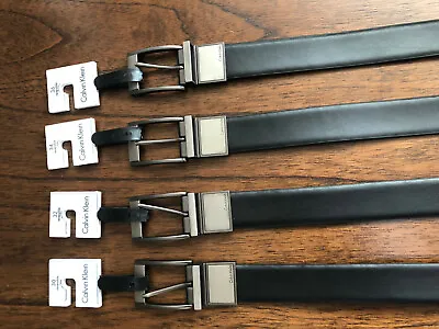 New Calvin Klein Men's Reversible Leather Belt -All Size Available- Black- • $19.99
