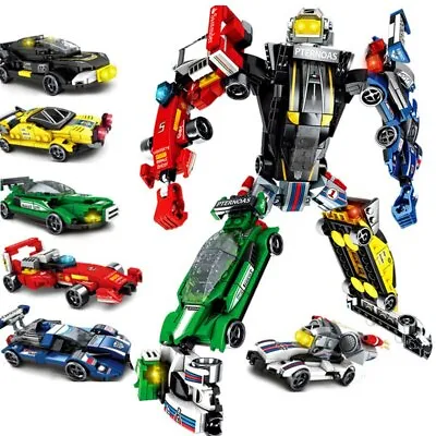 Building Block 6 IN 1 TRANSFORMERS SPEED RACING CAR TOYS KIT GIFTS KIDS • $35.15