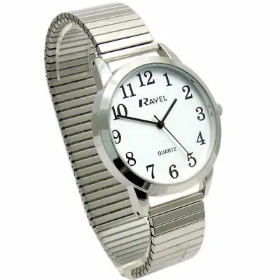 Ravel R0232.01.1 Gents Easy Read Watch With Silver Tone Expanding Bracelet • £10.76