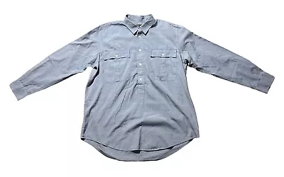 Polo Ralph Lauren Mens Shirt Pop Over Long Sleeve Shirt Size XL Blue Cotton • $38.24
