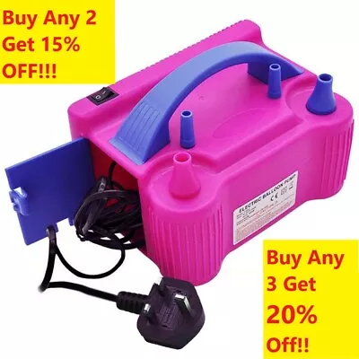 600W Electric Balloon Pump Action Plastic Inflator For Party Ballon Tool UK Plug • £7.87