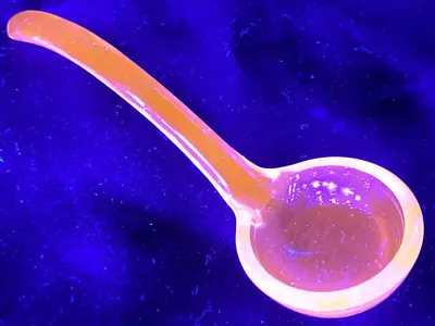 Blue Vaseline Uranium Glass Spoon Ladle Dipper Utensil Serving Glows / Magnesium • $9.98