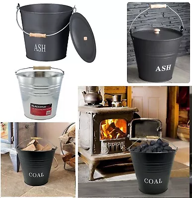 Coal Hod Scuttle Bucket Fireplace Fireside Log Wood Ash Fuel Storage Galvanised • £5.90