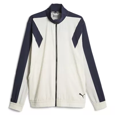 Puma Fit Woven Training FullZip Jacket Mens White Casual Athletic Outerwear 5238 • $39.99