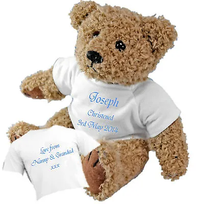 Christening Baptism Naming Ceremony Teddy Bear - Personalised With Name & Date  • £14.95