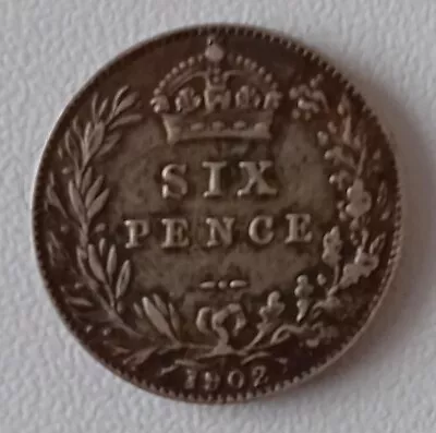1902 Edward VII Sixpence Silver Coin • £10