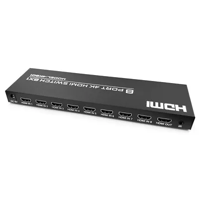 8 Port 1080P Video Aluminium HDMI Switch Switcher For HDTV PS3 DVD With Remote • $44.99