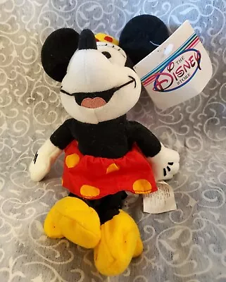 MINNIE MOUSE 1930s Mini Bean Bag Plush 9  With TAIL The Disney Store 1990s NEW • $2.49