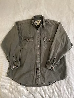 Vintage Field And Stream Shirt Mens XL Long Sleeve Heavy Flannel Olive Green • $30