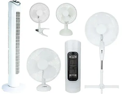 Portable Lightweight Fan Low Noise Operation Oscillation Feature Efficient Cool • £21.99