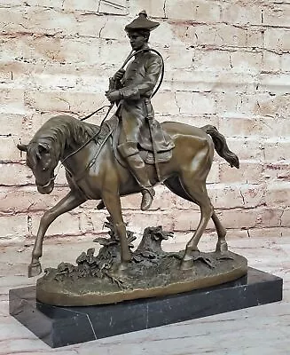 Handcrafted Detailed Man Riding Horse By French Artesian PJ Mene Bronze Deco Art • $699
