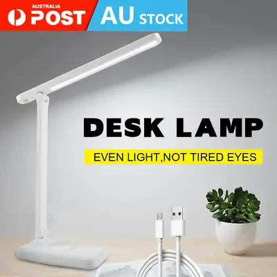 Touch LED Desk Lamp Bedside Study Reading Table Light Dimmable USB Rechargeable • $15.30