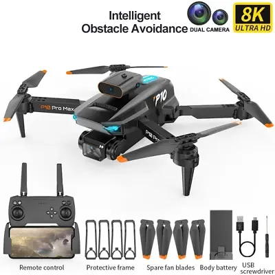 The P10 Drone With Camera And  Wifi Dual Folding RC Quadcopter Height Maintainer • £23.64